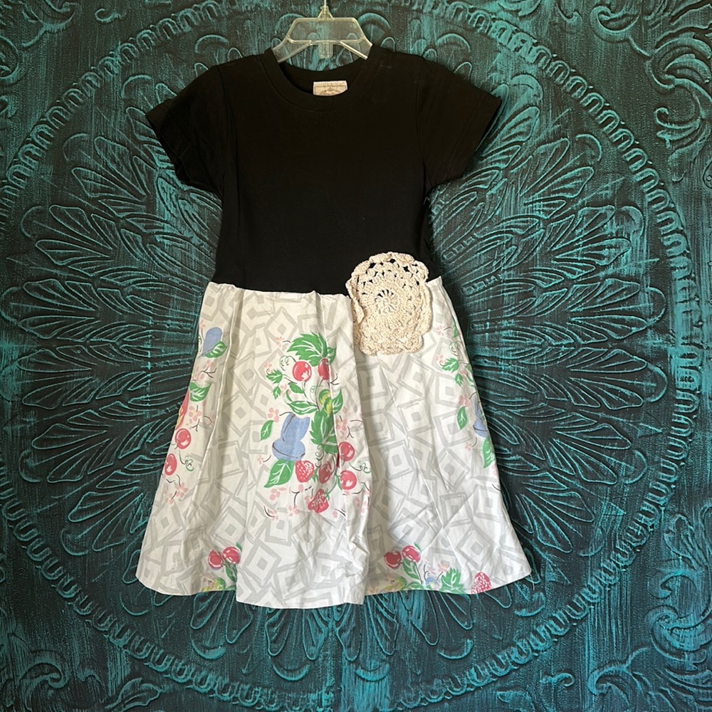 Black Tee Dress with Hankie Inspired Skirt